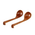 thumbnail image 4 of PONDER Wooden Long Handle High Heat Resistanct Cooking Spoon Mixing Ladle Handmade Utensil with Hook for Kitchen Restaurant Hot Pot, 4 of 6