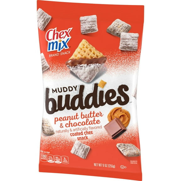 Chex Mix Muddy Buddies, Peanut Butter and Chocolate Snack Mix, 9 oz, PACK OF 1