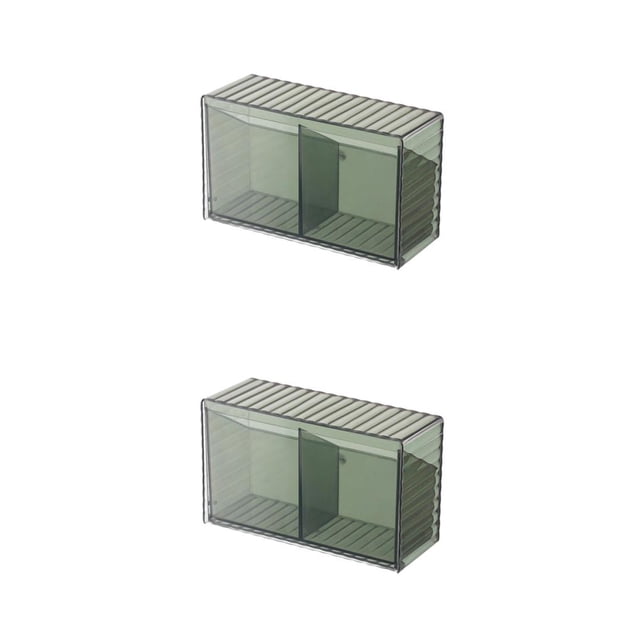 Caja de almacenamiento impermeable Advancent montada en la pared verde negruzco 17.3*10.3*6.6 cm 2Conjunto