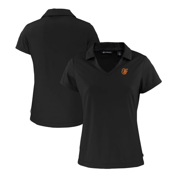 Women's Cutter & Buck  Black Baltimore Orioles Daybreak Eco Recycled V-Neck Polo