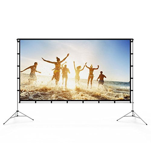 66inch Portable Projector Screen w Carry Bag Small KLMN Movie Screen with Stand Outdoor Screen for Camping and Recreational Events 