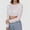 White, variant on Ayolanni Cropped Blouse Tops for Women Lace Boat Neck White Long Sleeve Cutout Embroidered Tops Tees for Women L