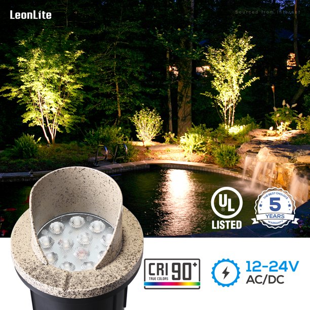 LEONLITE LED Landscape Lighting Kit (6 Pack Well Lights, 14 Pack Pathway  Lights)