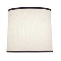 14 x 15 x 15 in. Hardback Deep Drum Lamp Shade, White Aberdeen & Black Trim