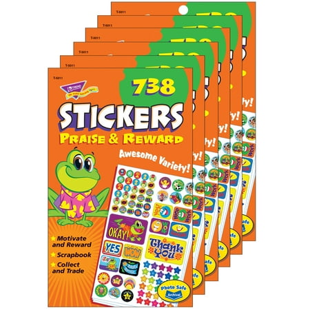 UPC: 0194629032013 | TREND Praise & Reward Sticker Pad 738 Sticker Per Pad Pack of 6