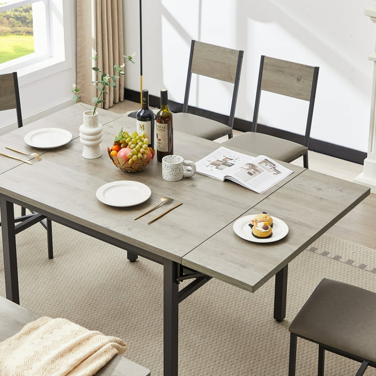 Clipeyh 63.2'' Folding Dining Table, Gray - Walmart.com Clipeyh 63.2'' Folding Dining Table, Gray - Walmart.com
