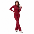 thumbnail image 6 of Veballensty Women's 2 Piece Yoga Outfit, Zip Up Long Sleeve Cropped Jacket & High Waist Flared Leggings Workout Tracksuit for Gym Running, 6 of 7