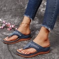 thumbnail image 6 of YOUYEDIAN Orthopedic Sandals for Women 2026 Summer Dressy Open Toe Arch Support Shoes Wide Hiking Non Slip Slip on Slippers (Dark Blue), 6 of 6