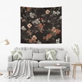 thumbnail image 2 of Yayeee Tapestry Wall Hanging for Bedroom 90" x 60" Living Room Home Wall Art Decor, Black Flowers, 2 of 7
