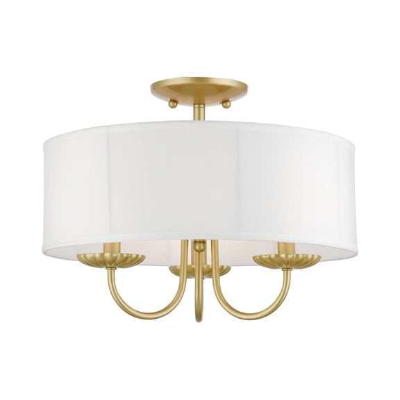 Livex Lighting - Brookdale - 3 Light Semi-Flush Mount In Transitional Style-12