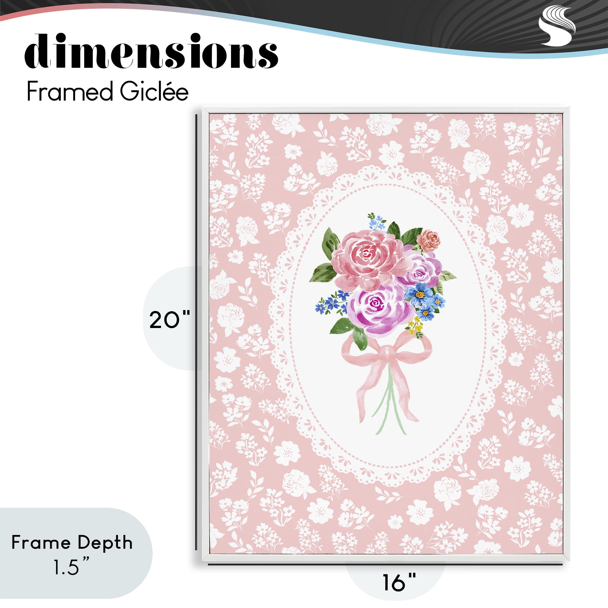 Stupell Industries Peach Feminine Bouquet White Framed Giclee Art, design by Corinne Haig