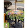thumbnail image 4 of Green Happy Easter Outdoor Tablecloth - 54x54 Inch Square Dining Table Cover, Spring Easter Eggs Floral Plaid Waterproof Outdoor Table Cloth with Umbrella Hole & Zipper for Picnic/Patio/Party, 4 of 7