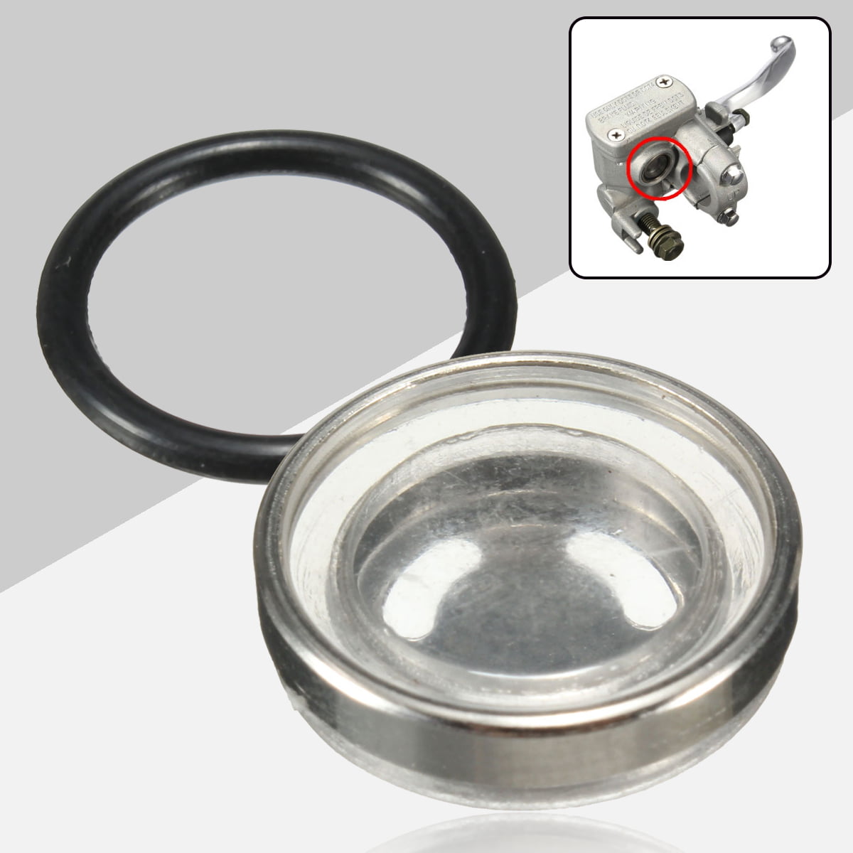 Motorcycle Brake Master Reservoir Cylinder One  Sight Glass Lens Gasket Kit 18mm