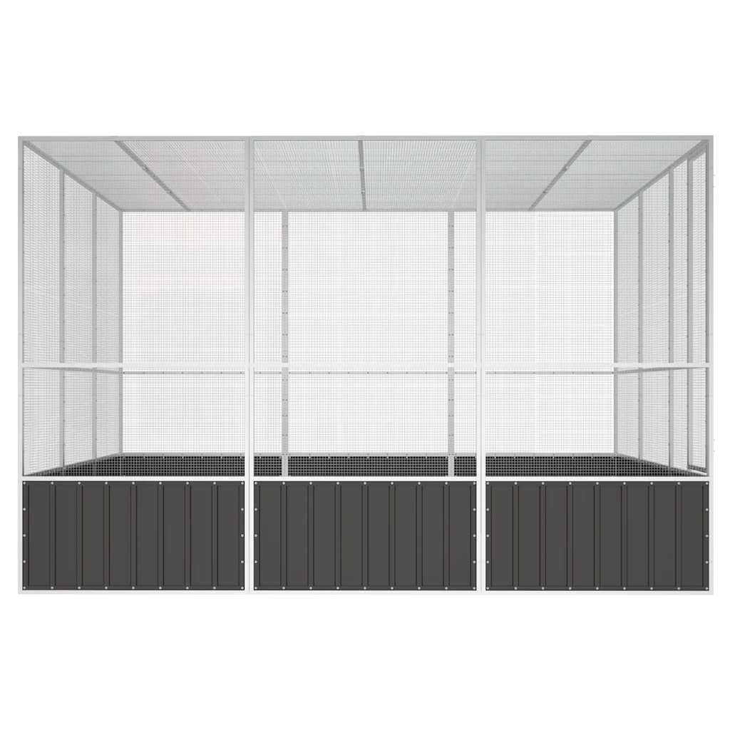 vidaXL Galvanized Steel Hanging Bird Cage Anthracite 119.1"x127.8"x83.3" for Parrot