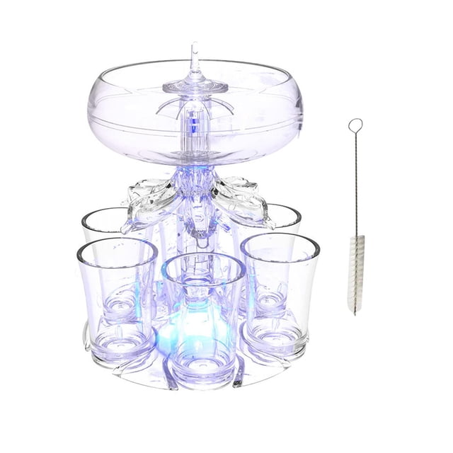Dispensador automático de vino Gloria 6 vasos transparente para boda bar vacaciones