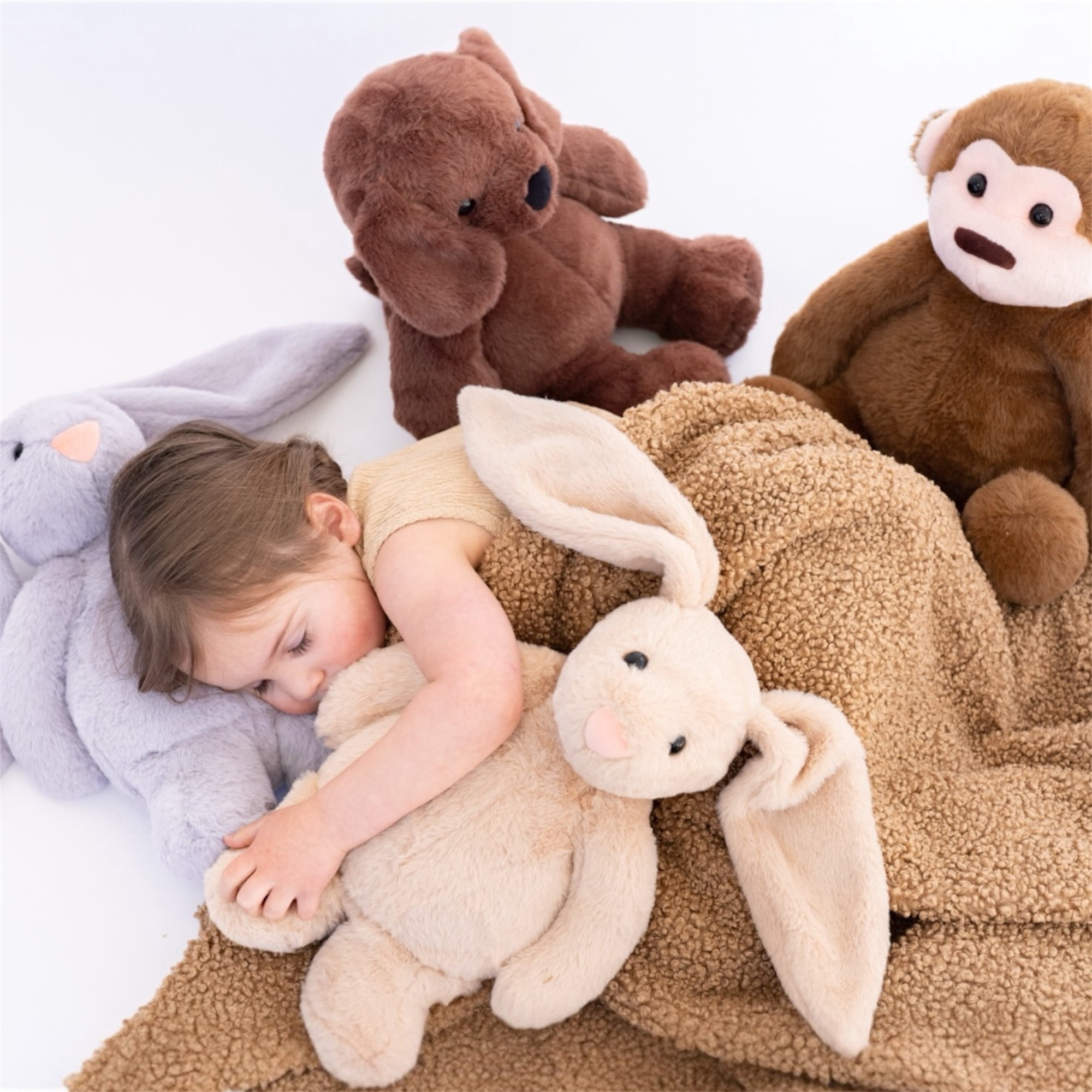 Olivia and Jack 3 lb Weighted Bunny Stuffed Animal 16 in - Weighted Plush Animals - Weighted Stuffed Animals for Anxiety - Weighted Stuffed Animals for Kids, Adults