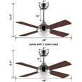 thumbnail image 6 of Ovlaim 48inch Modern Brown Indoor Ceiling Fan with Light and Remote, 4 Blades, Brushed Nickel Steel, 6 of 7