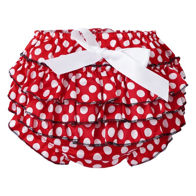 Jowowha Newborn Baby Girl Christmas Ruffle Bloomer Shorts Polka Dots Elastic Waistband Diaper Cover Briefs Red&White Polka Dots XL/80