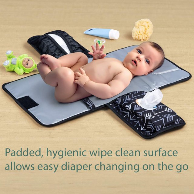 Cambiador de pa?ales portátil para bebé, viaje, multifuncional, plegable, impermeable LingWen 1327534117370