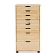 thumbnail image 2 of Linon Ansley 8-Drawer Rolling Utility Cart, Natural, 2 of 25