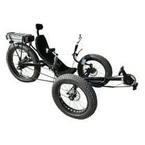 Off-Road Fat Tire Folding Electric Recumbent Tricycle Trike – Black, 48V 750W Rear Hub Motor, Alloy Rims, 20x4.0 & 26x4.0 Inch Tires, 8-Hour Charging Time, 350 lbs Capacity