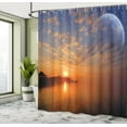 thumbnail image 5 of Ambesonne Space Shower Curtain, Skyline with Planet Sun, 69"Wx84"L, Orange Blue, 5 of 5