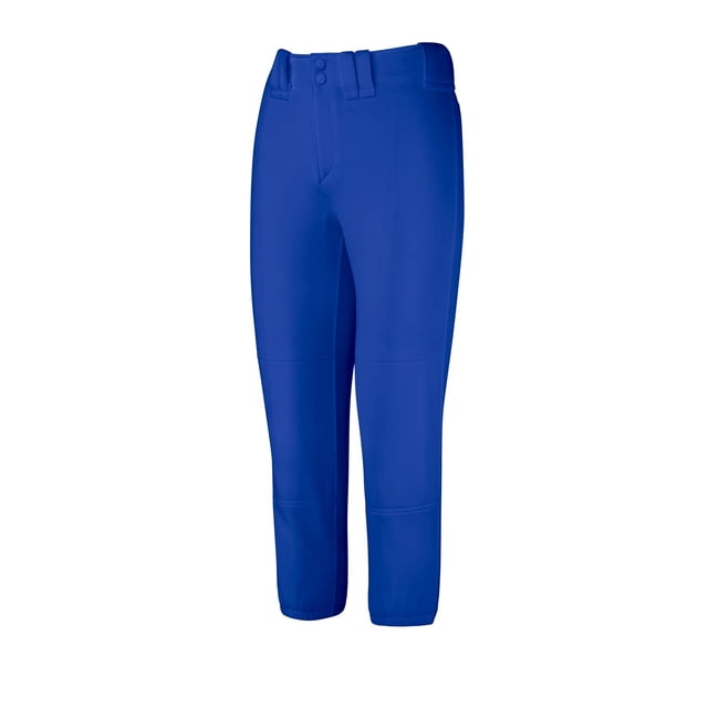 Pantalón de softball Mizuno Select con cinturón para mujer, color azul real, talla XL
