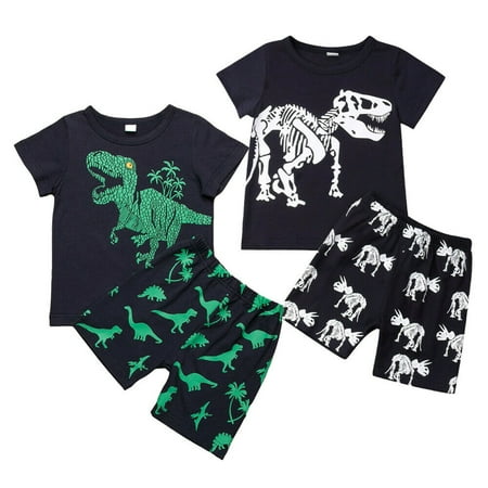 

2pcs Boys Kids Outfits T-Shirt Pants Shorts Set Clothes Baby Girl 2-7Y USA