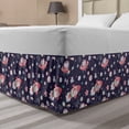 thumbnail image 1 of Space Bed Skirt, Japanese Kawaii Cat Traveling in a Rocket Stars and Funny Elements, Elastic Bedskirt Dust Ruffle Wrap Around for Bedding Decor, 4 Sizes, Multicolor, by Ambesonne, 1 of 2