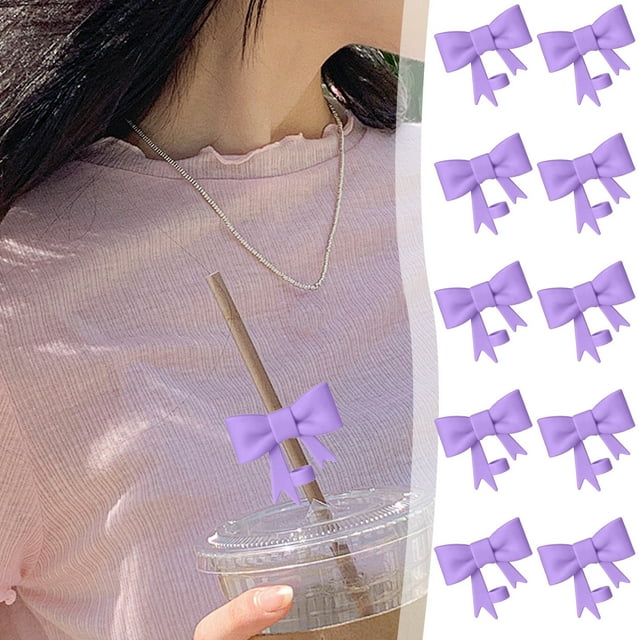 Chmadoxn Kitchen Gadgets, Kitchen Accessories, Kitchen Utensils, Kitchen Tool Straw Cup 10mm Color Bow Straw Cap Straw Cup Decorative Baffle Cap Straw Cap Soft rubber plug