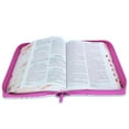 thumbnail image 3 of Biblia para Mujer con Cierre Letra Gigante Manual 14 puntos RV1960 imit piel flores violeta con Indice y canto floral, 3 of 7
