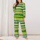 thumbnail image 2 of Fotbe St. Patrick's day in green colors Conjunto de Pijama de Manga Larga para Mujer con Estampado, Ropa de Dormir de 2 Piezas, Conjunto de Casa Suave y Cómodo con Bolsillos-Small, 2 of 7