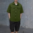 thumbnail image 2 of RUTAYY Men's Shirts Casual Denim Short Sleeve Button Down with Pockets Turndown Collar Comfortable Tops Outdoor Activities Work Holiday Blouse, 2 of 4
