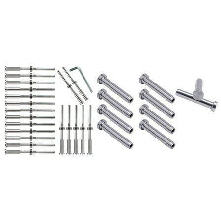 

10Pcs Stainless Steel Stemball Swage Stud Dead with 20Pcs Turnbuckle Hand Swage Threaded Stud Tension Hex Head