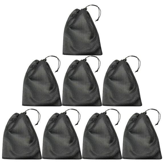 UNOMOR Mesh Drawstring Bag Set 17x22cm 8pcs Polyester Mesh Storage Bags Drawstring Travel Organizers