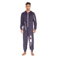 thumbnail image 2 of Rocket Pattern Adult onesie Pajamas, Crystal Velvet Ultra Soft Warm Jumpsuit for Men and Women, 2 of 7