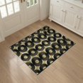 thumbnail image 3 of ODIKA 3'x5' Washable Throw Rug Record Vinyl Phonograph Disc Motif Symmetrical Layout Shaped for Entryway, Kitchen, Mudroom, Stain Resistant, Low Profile, Non-Slip, 3 of 7
