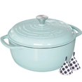 thumbnail image 1 of Olla holandesa Umite Chef de hierro fundido esmaltado, 6 qt, azul, 1 of 9