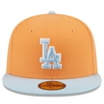 thumbnail image 2 of Men's New Era Orange/Light Blue Los Angeles Dodgers Spring Color Basic Two-Tone 59FIFTY Fitted Hat, 2 of 6