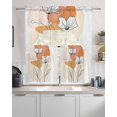 thumbnail image 2 of Boho Floral Kitchen Curtains Sets 36 Inch Length with Valance, Abstract Contemporary Minimalist Clean-lined Swag Valances and Tiers Curtain Set Drapes Swag Curtains for Living Room, Bathroom, Bedroom, 2 of 6