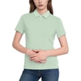 thumbnail image 1 of FRSASU Womens Polo Shirts Short Sleeve Button Lapel Collared Summer Tops Business Casual Basic Tees Mint Green M(M), 1 of 6