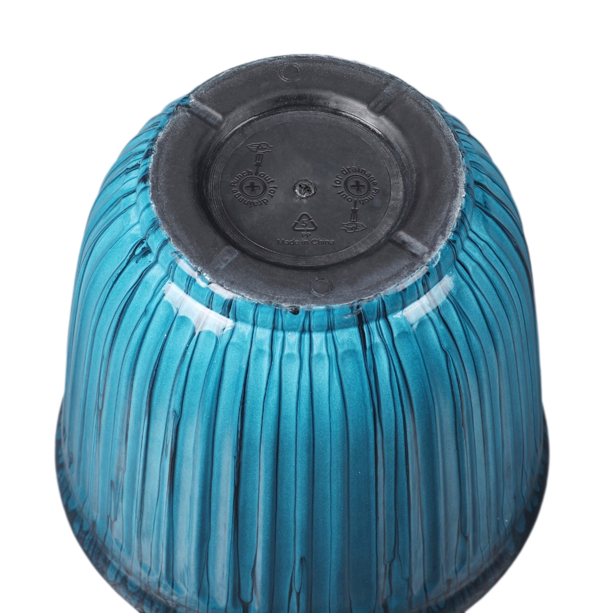 (3 pack) Better Homes & Gardens 10.7" D x 9.7" H Kamala Light Blue Recycled Resin Planter