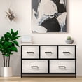 thumbnail image 3 of Sivan Home Décor Dresser with 5 Fabric Bin Drawers - Versatile for Bedroom Storage and/or TV Stand Riser (Faux Wood - Greige), 3 of 6