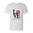 thumbnail image 2 of Wild Bobby, Love My Dog Stole My Heart Red Pawprints Pop Culture Mens Premium Tri Blend T-Shirt, Heather White, Large, 2 of 3
