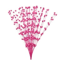 AUDeals Christmas Decorations Glitter Berry Stems, 17 Inch Christmas Tree Ornaments for DIY Wreath Crafts, Holiday Home and Party Decor