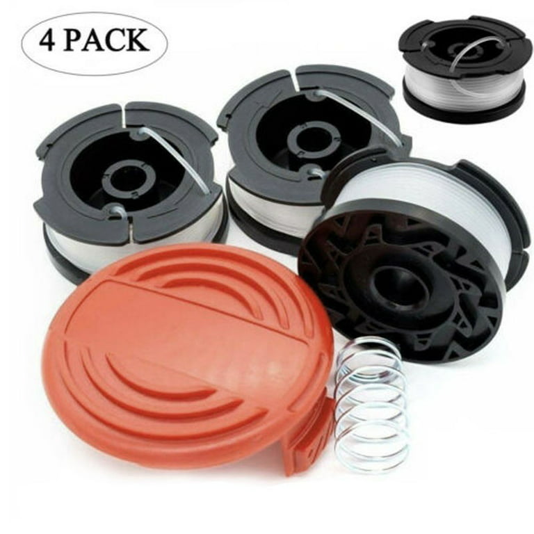 4 Pack For Black Decker Spool Cap & Spring for AFS Trimmer RC-100-P#  385022-03N