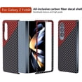 thumbnail image 2 of Aramid Fiber Case for Samsung Galaxy Z Fold 4 Case Aramid Fiber Thin Fit Slim Minimalist 6 FT Military Grade Drop Protection Case with Wireless Charging, Black&Red, 2 of 14