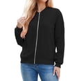 thumbnail image 2 of Women'S Zip Up Cardigan Sweater Hoodies Long Sleeve Jacket Outfits Crewneck Casual Coat Black XXL, 2 of 9