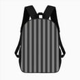 thumbnail image 2 of Black And Gray Vertical Stripes Large Capacity Backpacks For Teenagers Travel Bags Casual 17In Backpack, 2 of 7