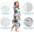 thumbnail image 7 of Blue Football Game Icons Pattern Hooded Bath Towel，60"x35" for Ages 3 To 12 Kids, Quick Dry Lightweight Soft Microfiber Hood Beach Towel Cover Up for Kids, 7 of 7